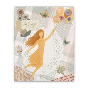 Take Courage Woman Illustration Matte Canvas | Stretched Wall Art