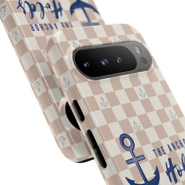 Anchor Holds Phone Case | Nautical Anchor Pattern, Checkered Scripture Design