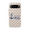 Anchor Holds Phone Case | Nautical Anchor Pattern, Checkered Scripture Design