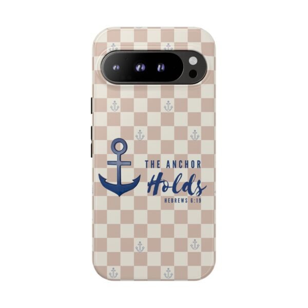 Anchor Holds Phone Case | Nautical Anchor Pattern, Checkered Scripture Design