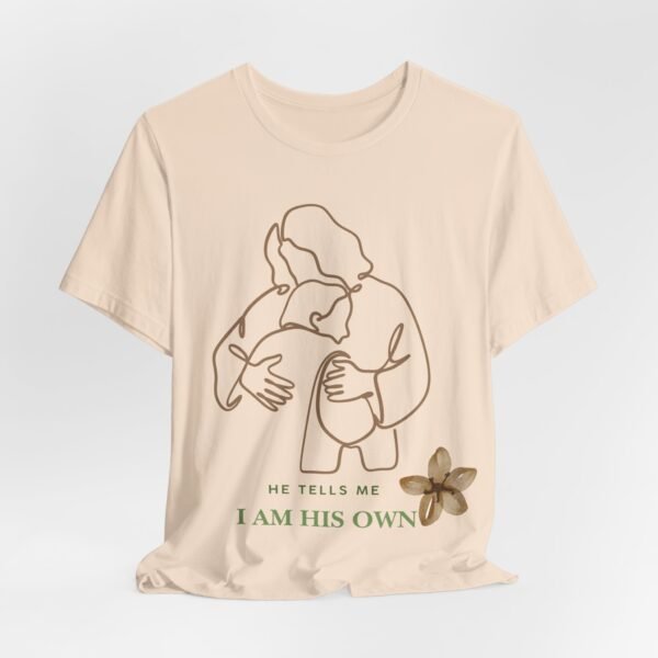 16109702601959894262_2048.jpeg He Tells Me I Am His Christian Tee | Faith Scripture Shirt