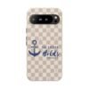 Anchor Holds Phone Case | Nautical Anchor Pattern, Checkered Scripture Design