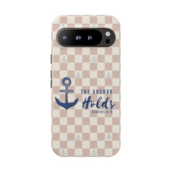 Anchor Holds Phone Case | Nautical Anchor Pattern, Checkered Scripture Design