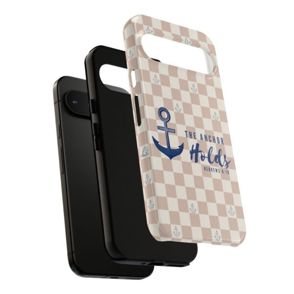 Anchor Holds Phone Case | Nautical Anchor Pattern, Checkered Scripture Design
