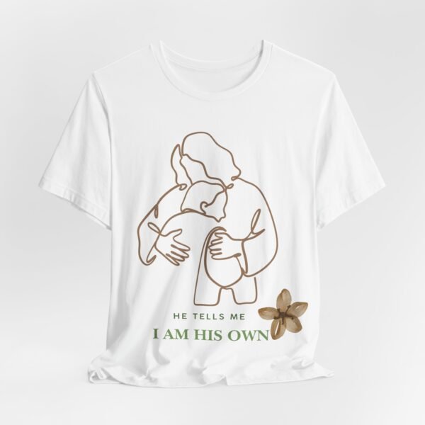 7866032532256361500_2048.jpeg He Tells Me I Am His Christian Tee | Faith Scripture Shirt