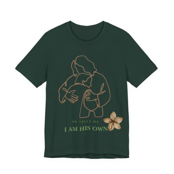 8674577907308997966_2048.jpeg He Tells Me I Am His Christian Tee | Faith Scripture Shirt