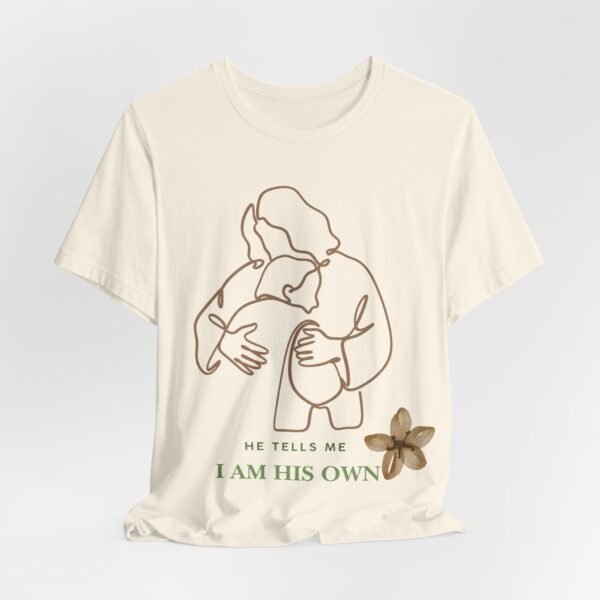 8920235903466225454_2048.jpeg He Tells Me I Am His Christian Tee | Faith Scripture Shirt