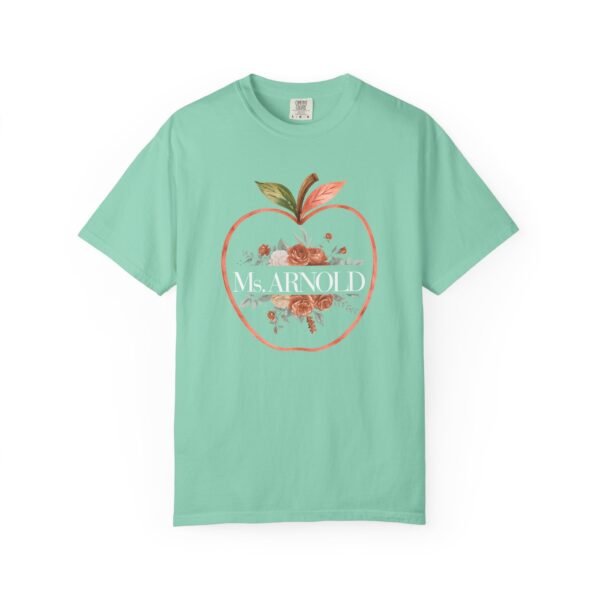 10115528408497988458_2048-1.jpeg Teacher Peach T-Shirt — "Ms. ARNOLD" Personalized Floral Apple Tee