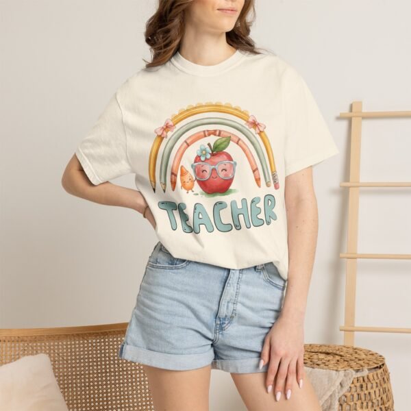 10941735598127612078_2048-2.jpeg Teacher Apple Rainbow T-Shirt — Cute Back-to-School Gift for Educators