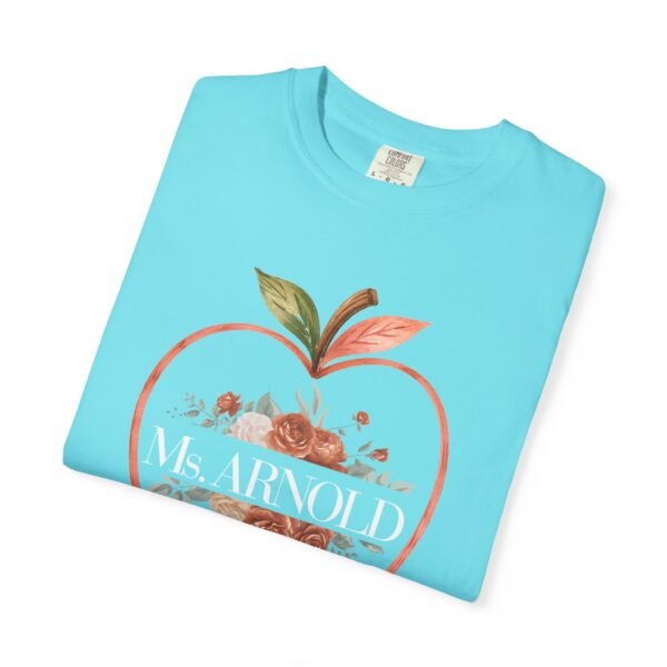 11072162746217491776_2048-1.jpeg Teacher Peach T-Shirt — "Ms. ARNOLD" Personalized Floral Apple Tee