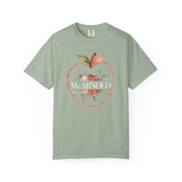 1127362072696633958_2048-1.jpeg Teacher Peach T-Shirt — "Ms. ARNOLD" Personalized Floral Apple Tee