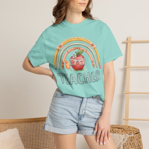 13677918807694251354_2048-2.jpeg Teacher Apple Rainbow T-Shirt — Cute Back-to-School Gift for Educators