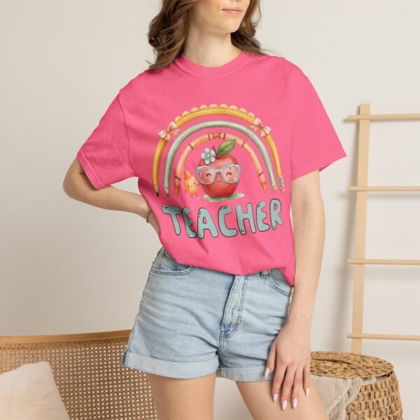 14633954409251027538_2048-2.jpeg Teacher Apple Rainbow T-Shirt — Cute Back-to-School Gift for Educators