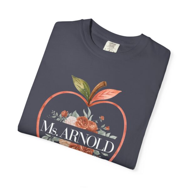 15184524332656195864_2048-1.jpeg Teacher Peach T-Shirt — "Ms. ARNOLD" Personalized Floral Apple Tee