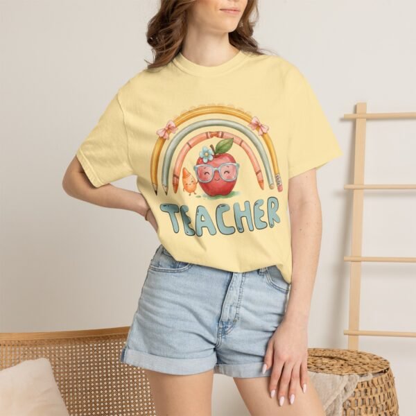 16021035436890983797_2048-2.jpeg Teacher Apple Rainbow T-Shirt — Cute Back-to-School Gift for Educators