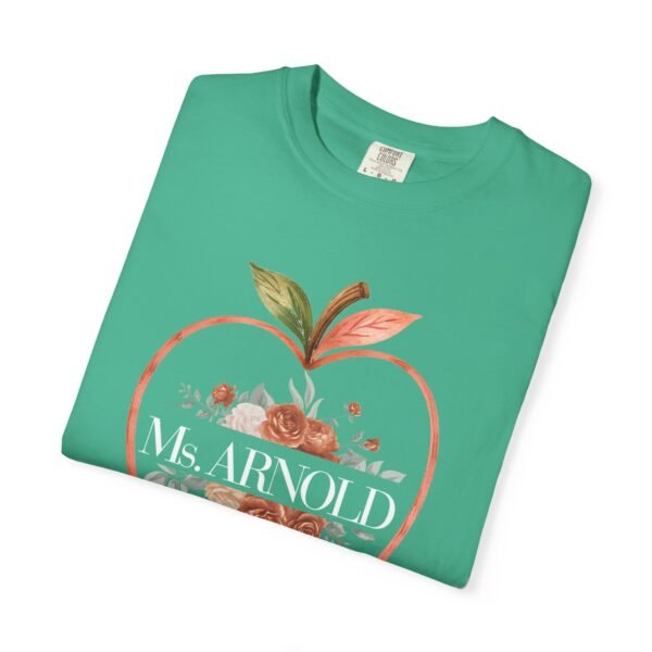16547718247674133663_2048-1.jpeg Teacher Peach T-Shirt — "Ms. ARNOLD" Personalized Floral Apple Tee