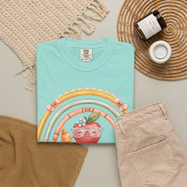 18081297855419198808_2048-2.jpeg Teacher Apple Rainbow T-Shirt — Cute Back-to-School Gift for Educators