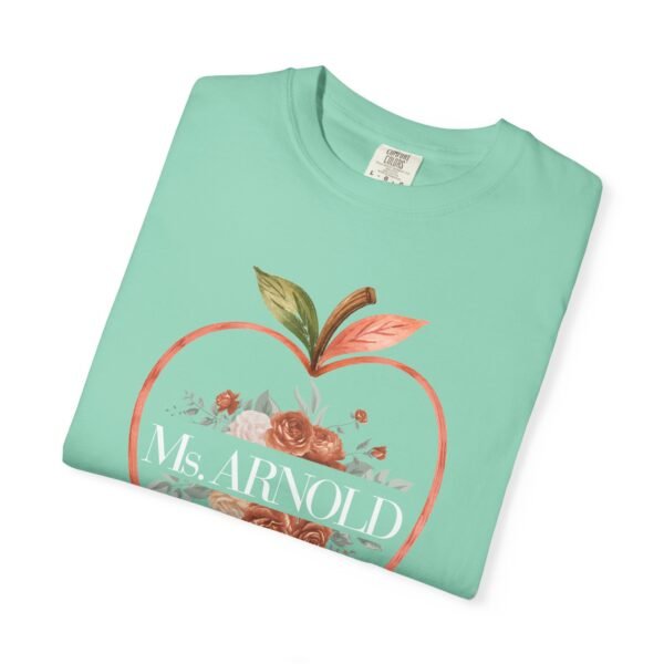 2398422992005022759_2048-1.jpeg Teacher Peach T-Shirt — "Ms. ARNOLD" Personalized Floral Apple Tee