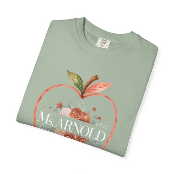 3636037666814512197_2048-1.jpeg Teacher Peach T-Shirt — "Ms. ARNOLD" Personalized Floral Apple Tee