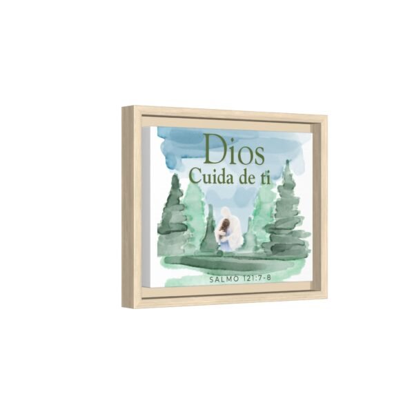 Dios Cuida de Ti Framed Canvas Print — Psalm 121:7-8 Spanish Faith Wall Art
