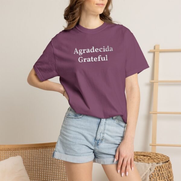 5959651869647636243_2048.jpeg Grateful "Agradecida" Tee — Garment-Dyed Spanish Gratitude T-Shirt