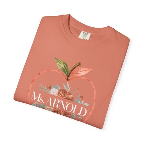 8602324427892793475_2048-1.jpeg Teacher Peach T-Shirt — "Ms. ARNOLD" Personalized Floral Apple Tee