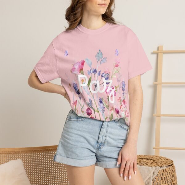 10696560228100661362_2048.jpeg Paz Floral T-Shirt – 'Peace Be With You' Garden Graphic Tee