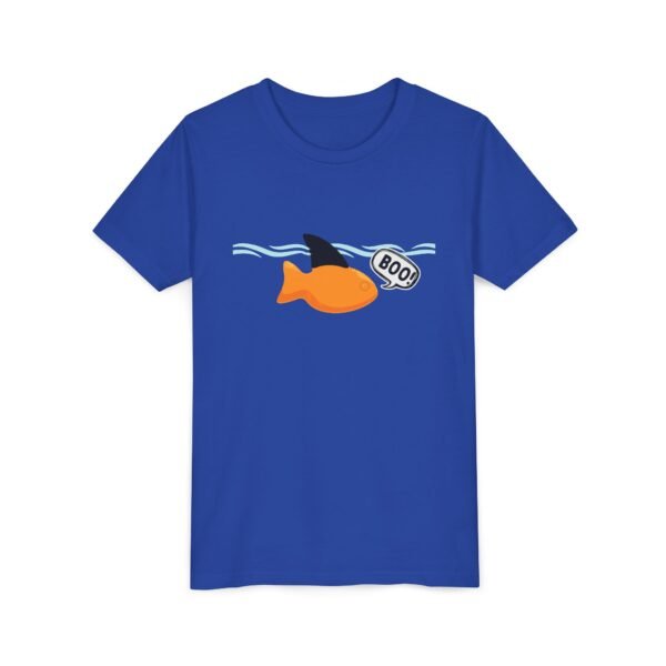 10887602002695072160_2048.jpeg Boo! Shark Goldfish Kids Tee | Funny Cartoon Fish Shirt
