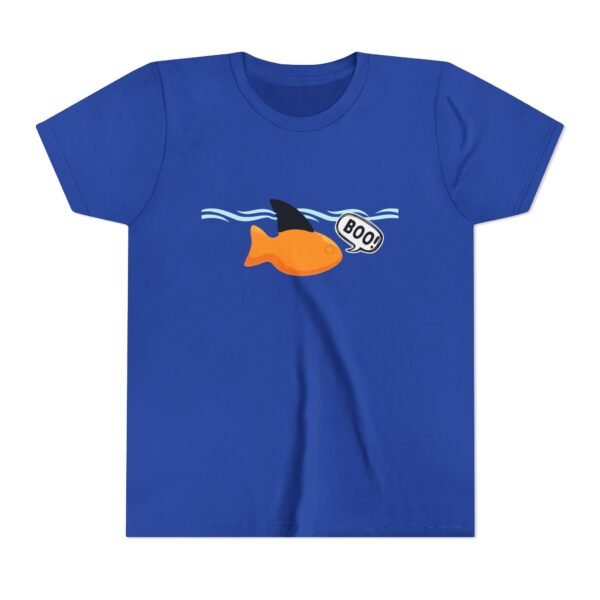 11623116498626246757_2048.jpeg Boo! Shark Goldfish Kids Tee | Funny Cartoon Fish Shirt