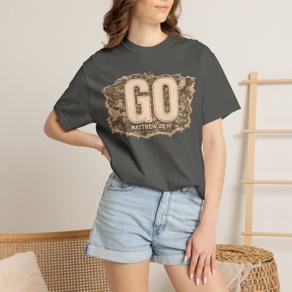 GO Matthew 28:19 Christian T-Shirt | Vintage Faith Shirt | Mission Trip Shirt | Great Commission Tee | Outdoor Christian Graphic Tee | Unisex Gift