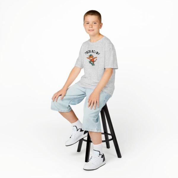 Kids Tee — “TIGER READY” Skateboard Tiger Graphic