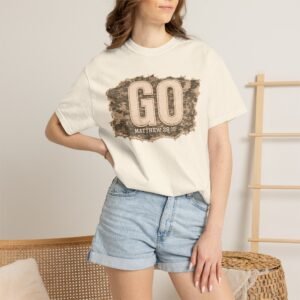 GO Matthew 28:19 Christian T-Shirt | Vintage Faith Shirt | Mission Trip Shirt | Great Commission Tee | Outdoor Christian Graphic Tee | Unisex Gift