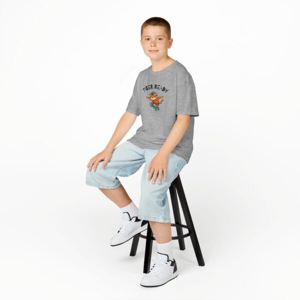 Kids Tee — “TIGER READY” Skateboard Tiger Graphic