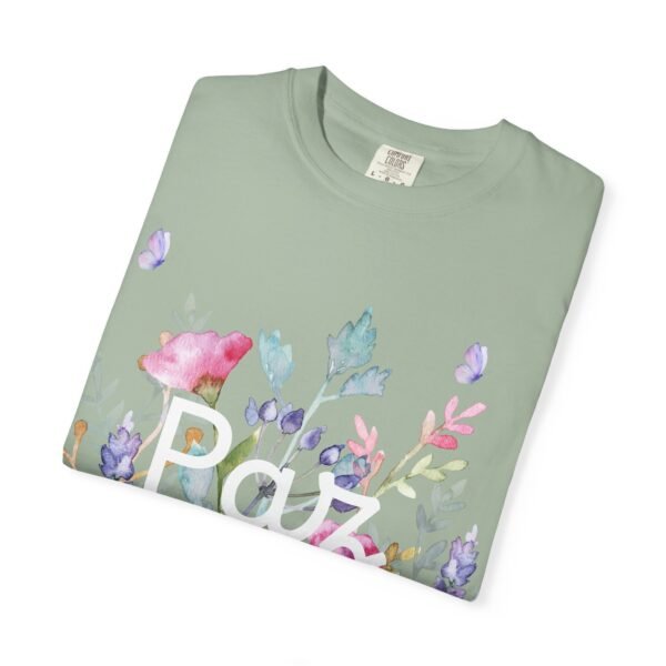 2859372447747669150_2048.jpeg Paz Floral T-Shirt – 'Peace Be With You' Garden Graphic Tee