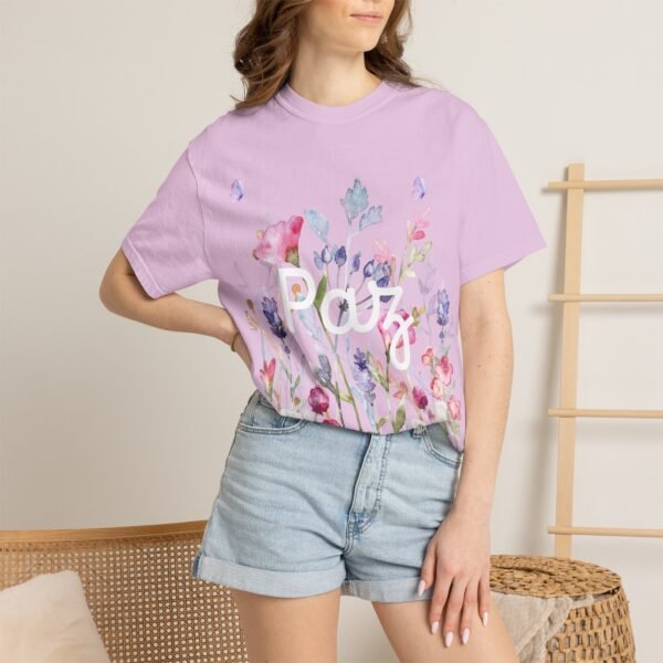 3530774876096292379_2048.jpeg Paz Floral T-Shirt – 'Peace Be With You' Garden Graphic Tee