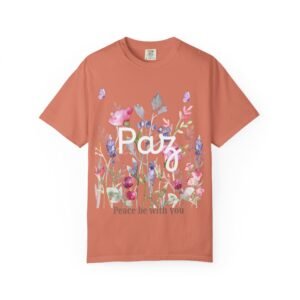 Paz Floral T-Shirt – 'Peace Be With You' Garden Graphic Tee
