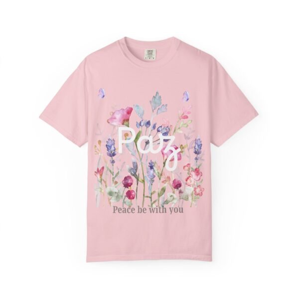 7368122971431239999_2048.jpeg Paz Floral T-Shirt – 'Peace Be With You' Garden Graphic Tee