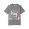 8483853661882024551_2048.jpeg Paz Floral T-Shirt – 'Peace Be With You' Garden Graphic Tee