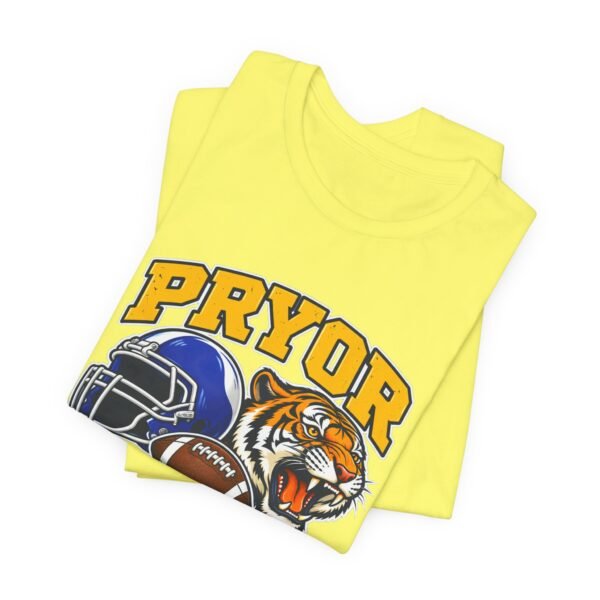 Pryor Tigers Football Tee — Vintage Helmet & Tiger Mascot