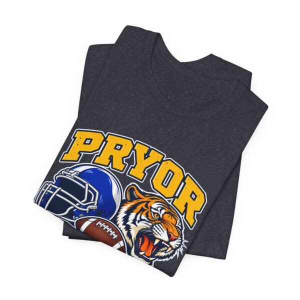 Pryor Tigers Football Tee — Vintage Helmet & Tiger Mascot