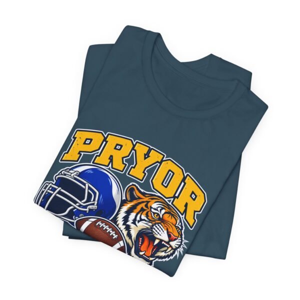 Pryor Tigers Football Tee — Vintage Helmet & Tiger Mascot
