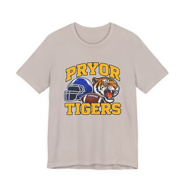 Pryor Tigers Football Tee — Vintage Helmet & Tiger Mascot