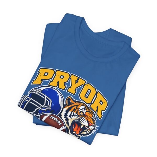 Pryor Tigers Football Tee — Vintage Helmet & Tiger Mascot