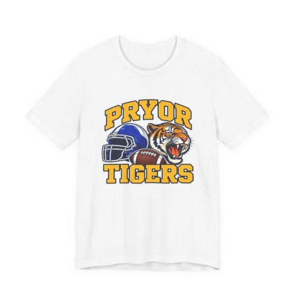 Pryor Tigers Football Tee — Vintage Helmet & Tiger Mascot