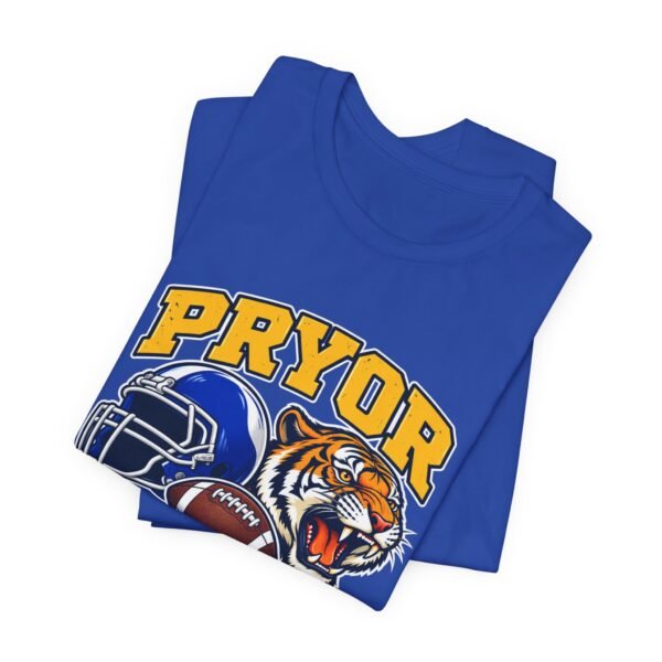 Pryor Tigers Football Tee — Vintage Helmet & Tiger Mascot
