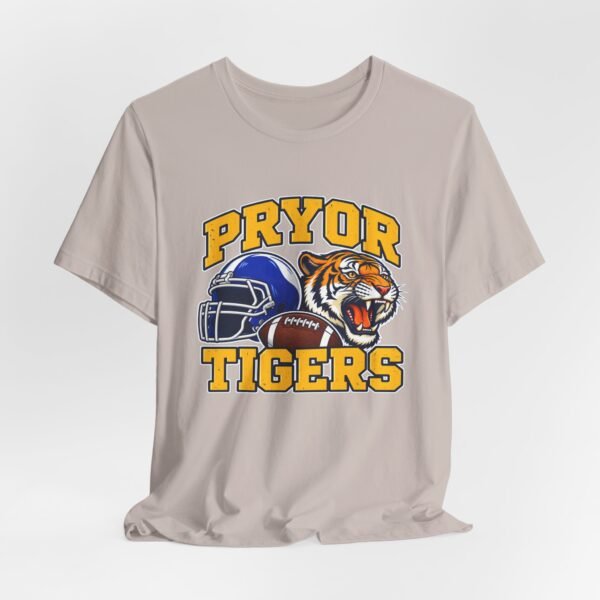 Pryor Tigers Football Tee — Vintage Helmet & Tiger Mascot