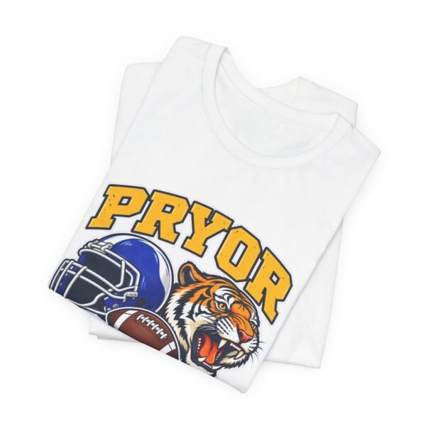 Pryor Tigers Football Tee — Vintage Helmet & Tiger Mascot