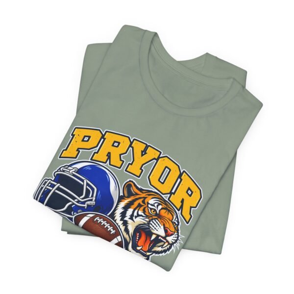 Pryor Tigers Football Tee — Vintage Helmet & Tiger Mascot