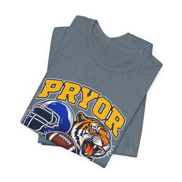 Pryor Tigers Football Tee — Vintage Helmet & Tiger Mascot