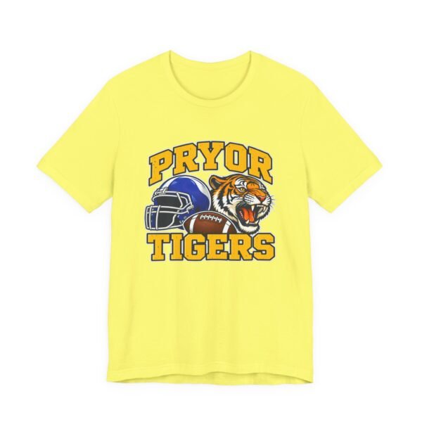Pryor Tigers Football Tee — Vintage Helmet & Tiger Mascot